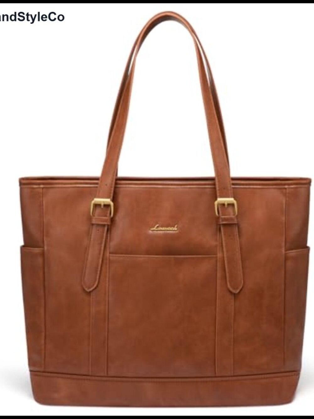Faux Leather Laptop Tote Bag for Women Teacher Briefcase